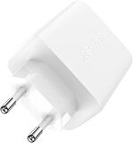 ACEFAST Duvar Hızlı Şarj Başlığı Type-C ve USB Çıkış PD65W Telefon ve Tablet GaN (2xUSB-C + USB-A) EU A41 Beyaz