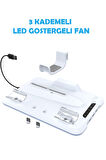 İpega P5S020W PS5 Slim Disk/PS5 Slim Dijital Uyumlu RGB Soğutucu Fanlı Stand