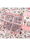 Sakura Temalı 100 Yaprak 4 Bölmeli Sticker Seti • Bullet Journal (GGK-DZ073)