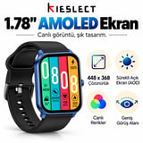 Kieslect Ks Mini Amoled Ekranlı Akıllı Saat Mavi