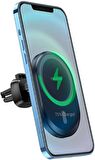 Borofone Manyetik Wireless Araç İçi Telefon Tutucu ve Şarj iphone 12-13 - 14-15 İle Uyumlu Telefon Şarj Havalandırma Montaj Kolay Kurulum BH201