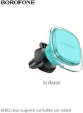 Borofone Araç İçi Telefon Manyetik Tutucu Araç Havalandırmasına Uygulanır iPhone Uyumlu Samsung Uyumlu Xiaomi Uyumlu Turkuaz Renk BH82