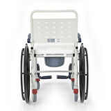 Comfort Plus Banyo ve Tuvalet Sandalyesi Lacivert | 6 Tekerlekli Soft Oturum, Bas-Çıkar Sistemli Çıkarılabilir Tekerlekli, Paslanmaz Plastik Gövde DM-8088D