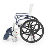 Comfort Plus Banyo ve Tuvalet Sandalyesi Lacivert | 6 Tekerlekli Soft Oturum, Bas-Çıkar Sistemli Çıkarılabilir Tekerlekli, Paslanmaz Plastik Gövde DM-8088D