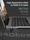 JSAUX 4K Mikro HDMI - HDMI Kablosu, Mikro HDMI Erkek - HDMI Erkek Kablo Adaptörü, Naylon Örgülü, 4K@60Hz HDR 3D ARC 18Gbps Desteği, Spor Kameralar, Sony A6000 A6300 ve Daha Fazlasıyla Uyumlu (2 metre)