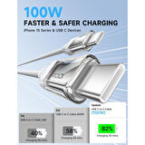 Jsaux 100W Type-C To Type-C Kablo 2 Metre Uyumlu 100 Watt 5 Amper Süper Hızlı Şarj Kablosu