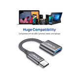 Jsaux USB C To USB Adaptörü Type-C 3.0 Otg Kablosu Çevirici Dönüştürücü Adaptör Kablosu MacBook Pro 2018 2017 ile Uyumlu Samsung Galaxy S20 S20+ Ultra S8 S9 Note 10 Uyumlu CD0019