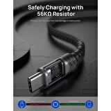 Jsaux Premium UZUN CC0008 60 Watt QC 3 Amper 2 Metre Type-C Süper Hızlı Şarj ve Data Aktarım Kablosu / iPhone 15 - 16 serisi uyumlu