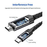 Jsaux USB C Type-C To HDMI Görüntü Aktarım Kablosu 4K@60Hz USB 3.1 Type-C HDMI 2.0 Kablosu