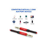 Profesyonel Hifi Stereo Ses Kablo 3,5 mm To 3.5mm Trs Uzatma Aux Kablosu 1 ADET CM0004 Uzun 3 Metre Kırmızı