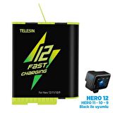 GoPro Şarj Edilebilir Yedek Batarya Fast Charging 1750mAh (Hero12 , Hero11 ,Hero10,Hero9 Black)