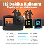 GoPro Şarj Edilebilir Yedek Batarya Fast Charging 1750mAh Mavi (Hero12 , Hero11 ,Hero10,Hero9 Black)