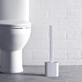Miracle Omni® Duvara Monte Edilebilir Kapaklı Askılı Klozet Yumuşak Silikon Başlıklı Tuvalet Fırçası Seti
