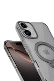 Fuchsia iPhone 16 ile Uyumlu HBC-338 Andes Kablosuz Şarj Özellikli Standlı Kapak - Gri