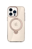 Fuchsia iPhone 15 Pro Max ile Uyumlu HBC-338 Andes Kablosuz Şarj Özellikli Standlı Kapak - Gold