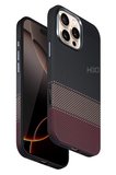 Fuchsia iPhone 16 Pro ile Uyumlu HBC-377 Kevlar Slim Kablosuz Şarj Özellikli Kapak - Siyah