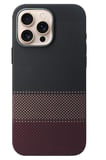 Fuchsia iPhone 16 Pro Max ile Uyumlu HBC-377 Kevlar Slim Kablosuz Şarj Özellikli Kapak - Siyah