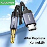 Rocoren Type-C to 3.5mm Jack AUX Hi-Fi DAC Ses Kablosu 3 Metre