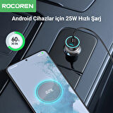 Rocoren 105W 6 Portlu Uzatma Kablolu 3*USB-A 3*Type-C Araç içi Hızlı Şarj Cihazı