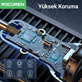 Rocoren 105W 6 Portlu Uzatma Kablolu 3*USB-A 3*Type-C Araç içi Hızlı Şarj Cihazı