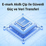 Rocoren 100W Type-C to Type-C RGB Aydınlatmalı Örgülü Şarj ve Data Kablosu 3 Metre