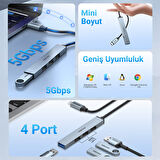 Rocoren USB-A 3.0 5Gbps 4 Portlu USB Çoklayıcı Hub
