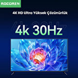 Rocoren 4K 30Hz Type-C to HDMI Çevirici Dönüştürücü Adaptör 15 CM