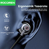 Rocoren 3.5mm Jack Girişli Mikrofonlu Kablolu Kulak İçi Kulaklık