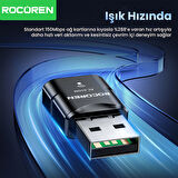 Rocoren 650 Mbps 2.4 & 5GHz Dual Band USB WiFi Adaptör