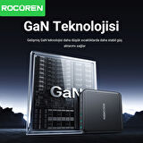 Rocoren 160W 3*Type-C ve 3*USB-A 6 Portlu Şarj Cihazı Laptop Uyumlu GaN Masaüstü Şarj İstasyonu