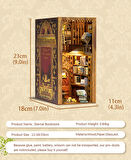 CUTEBEE Book Nook Sihirli Kütüphane Kiti – DIY oyuncak bebek evleri minyatür ev kiti, mobilya ve LED ışıklı, 3D yapboz ahşap kitap destekleri, yetişkinler için yapı setleri (Eternal Bookstore)