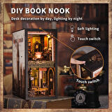 Cutebee Book Nook Kiti, Toz Koruma Kılıflı, Kendin Yap Oyuncak Bebek Evleri, Minyatür Ev Kiti, LED Işıklı, Booknook Evleri, Yetişkinler Için Model Yapı Setleri (Rose Detective Agency SZ02B)