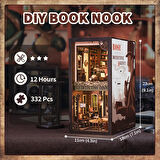 Cutebee Book Nook Kiti, Toz Koruma Kılıflı, Kendin Yap Oyuncak Bebek Evleri, Minyatür Ev Kiti, LED Işıklı, Booknook Evleri, Yetişkinler Için Model Yapı Setleri (Rose Detective Agency SZ02B)