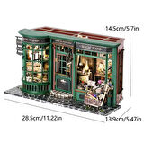 CuteBee Magic House - Book Nook Sihirli Kütüphane Kiti - 3D Ahşap Puzzle - Dollhouse - DIY Minyatür Kitaplık Dekorasyonu Maket Seti (F32B) - Sihirli Ev