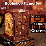 Bookshop Memories - CUTEBEE 2024 Yeni Stil Mini Book Nook Kiti, Kendin Yap Oyuncak Bebek Evleri, Minyatür Ev Kiti, LED Işıklı, Booknook Evleri, Yetişkinler Için Model Yapı Setleri (SD01B-AMZ01)