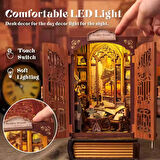 Bookshop Memories - CUTEBEE 2024 Yeni Stil Mini Book Nook Kiti, Kendin Yap Oyuncak Bebek Evleri, Minyatür Ev Kiti, LED Işıklı, Booknook Evleri, Yetişkinler Için Model Yapı Setleri (SD01B-AMZ01)
