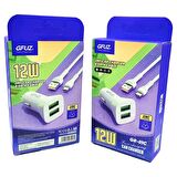 TYPE-C 12W Çift Girişli Araç Şarj Aleti Gfuz GR01C