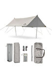 Naturehike Square Glamping 3x5 mt Tarp [Güneş ve Rüzgar Koruma Tentesi] Quicksand Gold/Light Coated Silver