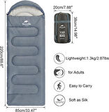 Naturehike Y150L Zarf Tarzı Kapüşonlu Pamuklu Uyku Tulumu -6°C MAVİ-Right