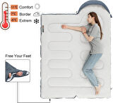 Naturehike Y150L Zarf Tarzı Kapüşonlu Pamuklu Uyku Tulumu -6°C MAVİ-Right