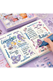 Fairy Girl and Animals Temalı 100 Yaprak 4 Bölmeli Sticker Seti • Bullet Journal (GGK-DG042)