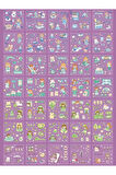 Purple Temalı 100 Yaprak 4 Bölmeli Sticker Seti • Bullet Journal (GGK-DG037)