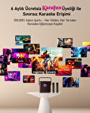 Ikarao Partybox Shell S3 80W Karaoke Bluetooth Hoparlör Seti, 7.1" Dahili Tablet, 2 Kablosuz Mikrofon, RGB Işıklı Taşınabilir Ses Bombası, Siyah
