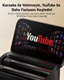 Ikarao Partybox Shell S3 80W Karaoke Bluetooth Hoparlör Seti, 7.1" Dahili Tablet, 2 Kablosuz Mikrofon, RGB Işıklı Taşınabilir Ses Bombası, Siyah