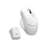 Machenike L8 Pro Tri-Mode 2K Beyaz 26000DPI Ultralight 58Gr RGB Charging Dock Gaming Mouse