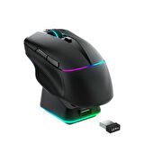 Machenike L8 Pro Tri-Mode 2K Siyah 26000DPI Ultralight 58Gr RGB Charging Dock Gaming Mouse