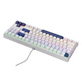 Machenike K500B-B87 Kablolu Red Switch RGB Beyaz İngilizce Gaming Klavye