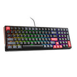 Machenike K600-B100 Lite Kablolu Brown Switch RGB Siyah İngilizce Gaming Klavye