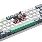 Machenike K500-B61W Tri-Mode Red Switch RGB Beyaz İngilizce Gaming Klavye