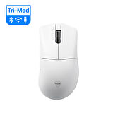 Machenike L8 Max Tri-Mode Beyaz 26000DPI Ultralight 58Gr RGB Charging Dock Gaming Mouse